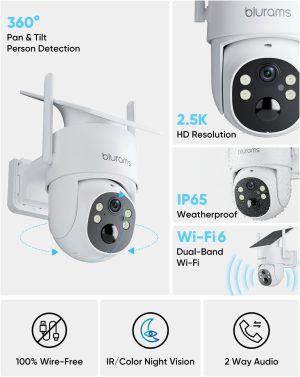 blurams 4MP Security Cameras Wireless Outdoor.