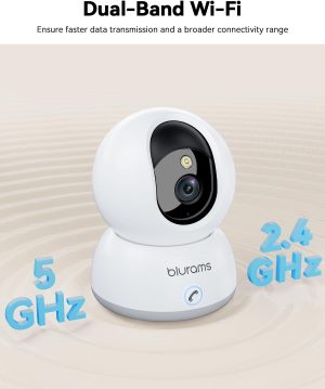 blurams 5G Indoor Camera. 2K Nanny Cam. 360 PTZ Pet Camera with Phone App.